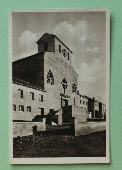 Postcard PC Merchingen Merig Saar 1930 Church Architect Town architecture Saarland